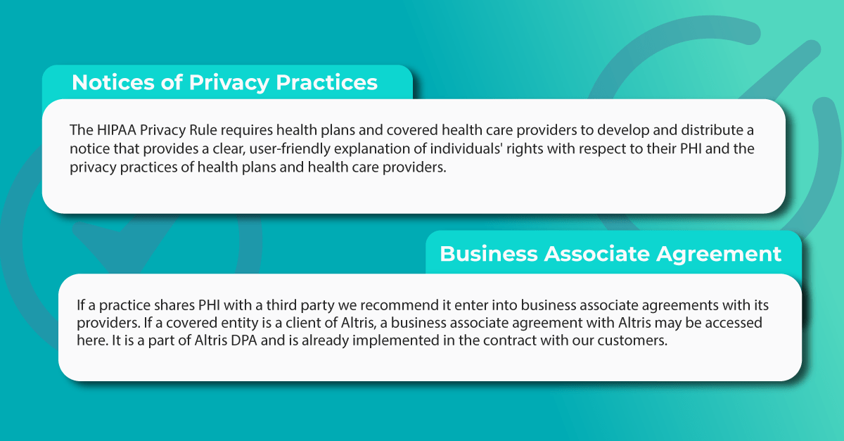 Altris AI HIPPA compliance infographic